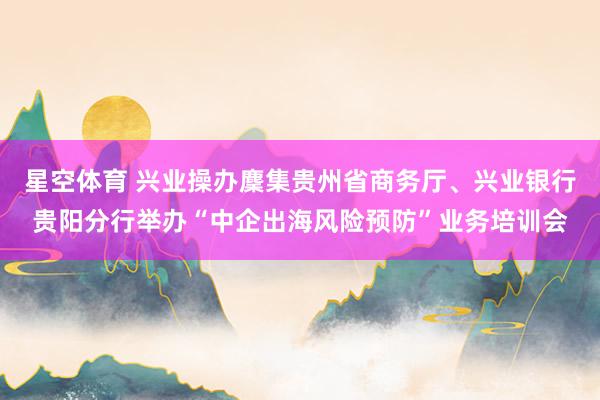 星空体育 兴业操办麇集贵州省商务厅、兴业银行贵阳分行举办“中企出海风险预防”业务培训会