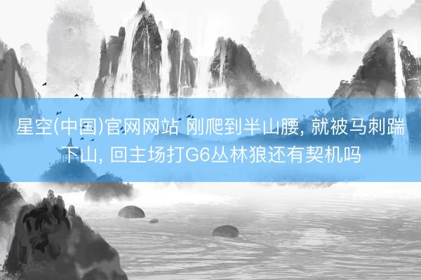 星空(中国)官网网站 刚爬到半山腰， 就被马刺踹下山， 回主场打G6丛林狼还有契机吗