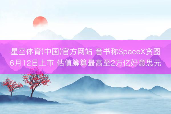 星空体育(中国)官方网站 音书称SpaceX贪图6月12日上市 估值筹算最高至2万亿