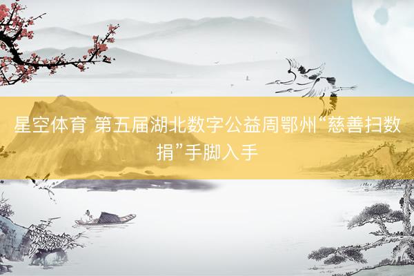 星空体育 第五届湖北数字公益周鄂州“慈善扫数捐”手脚入手