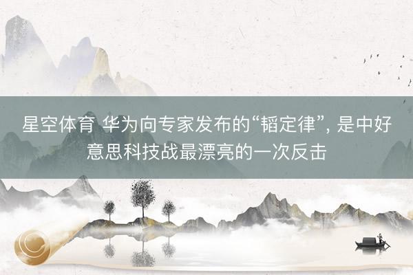 星空体育 华为向专家发布的“韬定律”, 是中好意思科技战最漂亮的一次反击