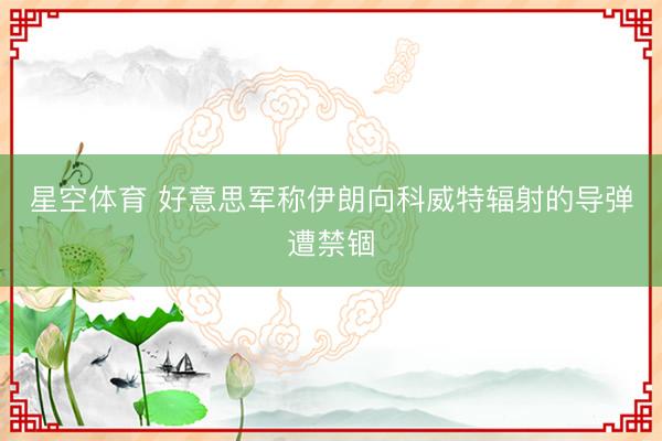 星空体育 好意思军称伊朗向科威特辐射的导弹遭禁锢