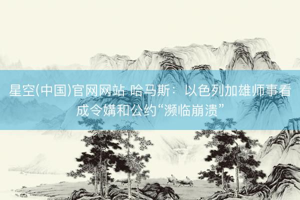 星空(中国)官网网站 哈马斯：以色列加雄师事看成令媾和公约“濒临崩溃”