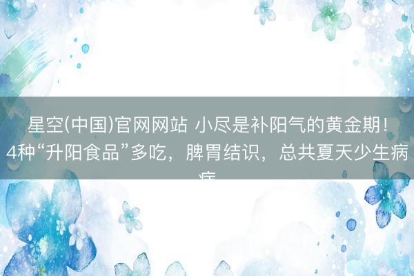星空(中国)官网网站 小尽是补阳气的黄金期！4种“升阳食品”多吃，脾胃结识，总共夏天少生病