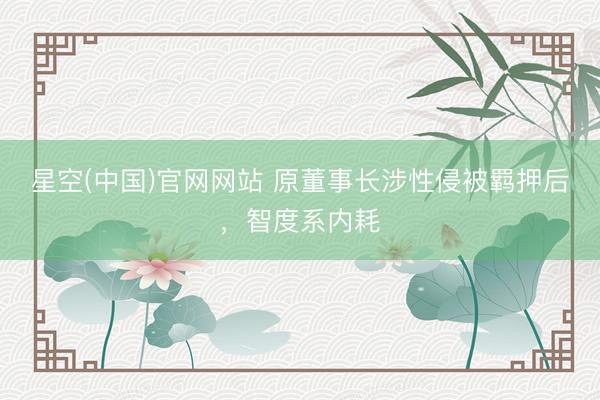 星空(中国)官网网站 原董事长涉性侵被羁押后,智度系内耗