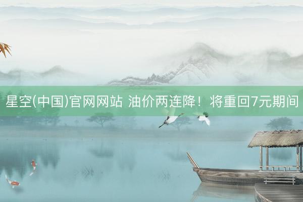 星空(中国)官网网站 油价两连降！将重回7元期间